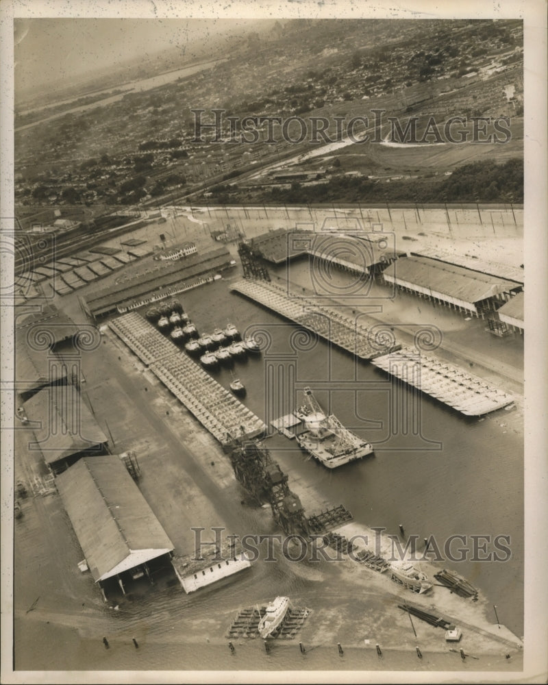1961 Press Photo Hurricane Carla- aerial view of floodwaters. - noa03175