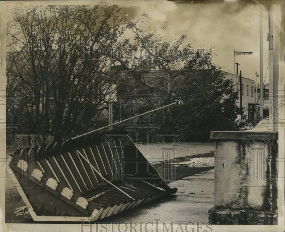 1964 Press Photo Hurricane Hilda- Debris and trees block street in Baton Rouge.- Historic Images