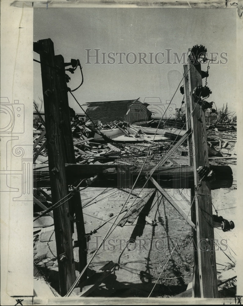 1969 Press Photo Hurricane Camille Power,transportation lines wrecked by Camille- Historic Images