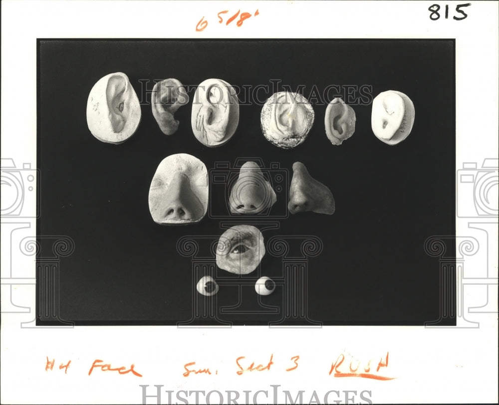 1982 Press Photo Some of Abda's replacement parts for disfigured persons.