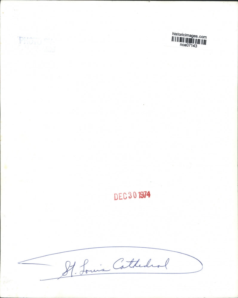 1974 Press Photo New Orleans - St. Louis Cathedral & A. Jackson Statue at Night