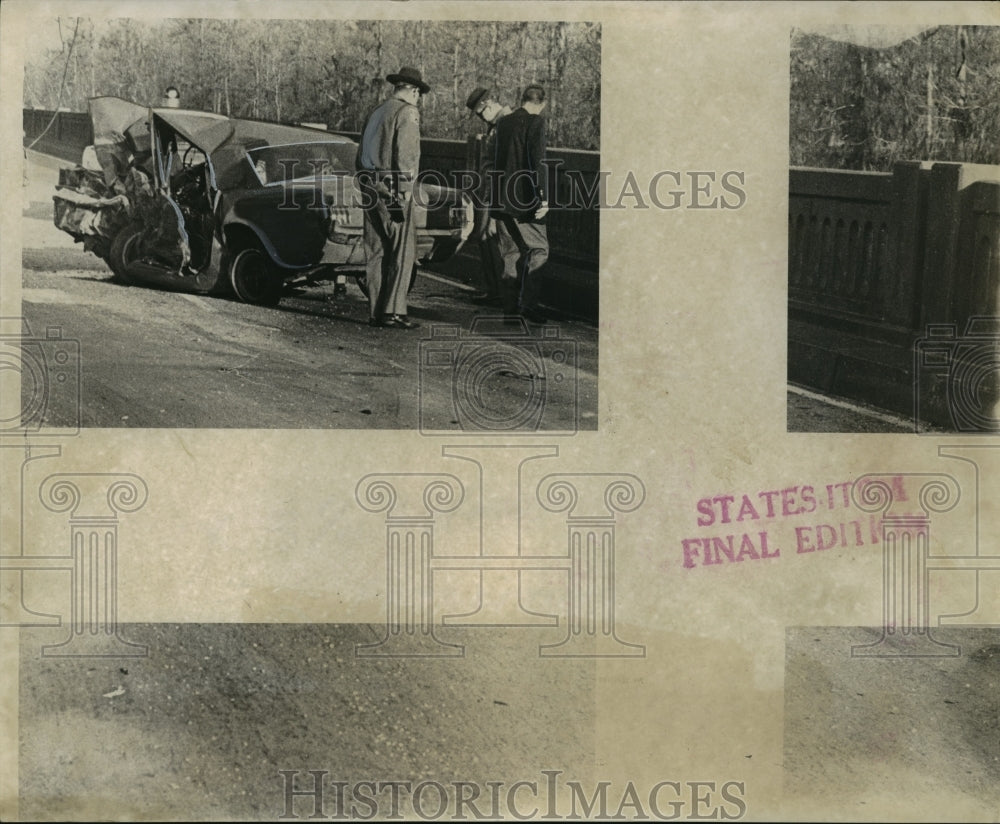 1966 Press Photo Accidents- Wreckage of cars involved in crash on Bonnet Carre,- Historic Images