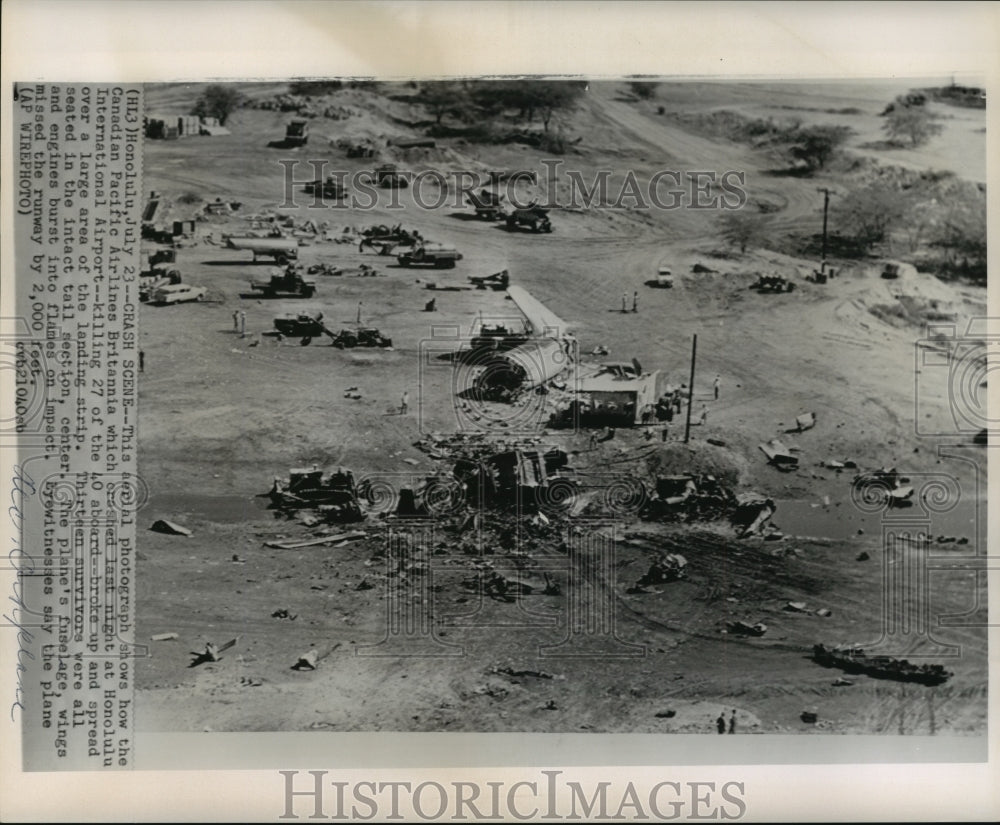 1962 Press Photo Airplane Accidents-Aerial view, Canadian Pacific Airlines plane- Historic Images