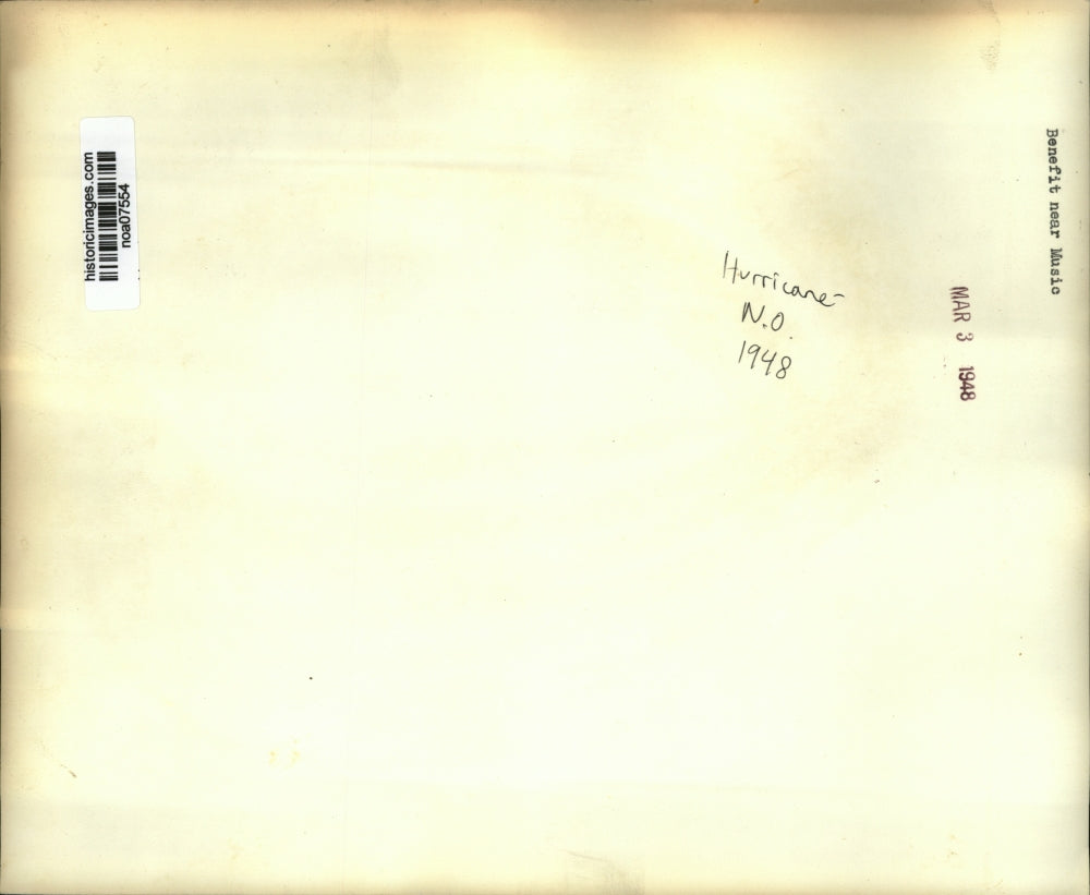 1948 Press Photo Hurricane - Flooding on Benefit near Music in New Orleans.