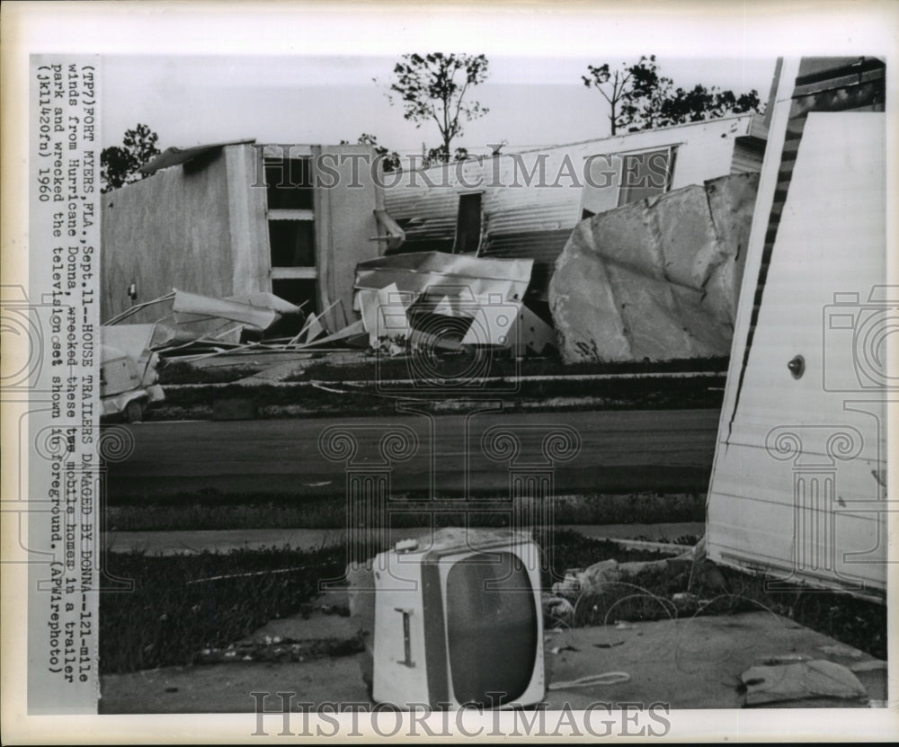 1960 Press Photo Hurricane Donna-What 121 mph winds from Hurricane Donna did.- Historic Images