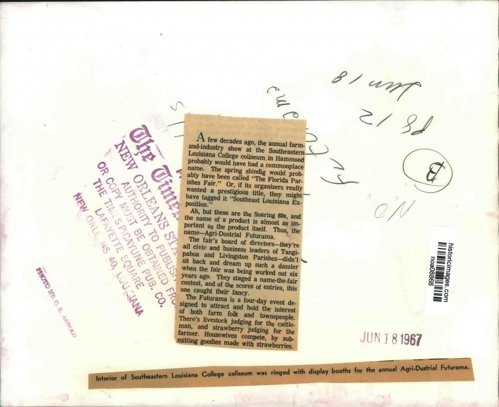 1967 Press Photo The Agri-Dustrial Futurama at Southeastern Louisiana College.