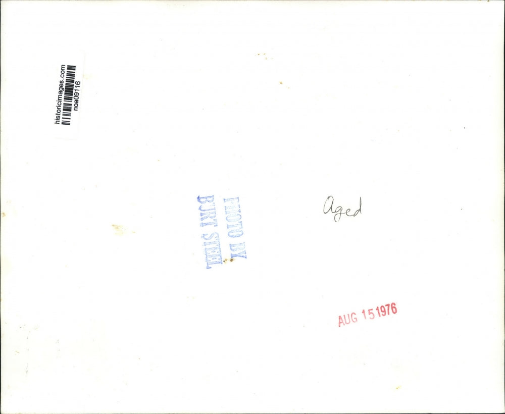 1976 Press Photo Elderly man enjoys a nice day by fishing