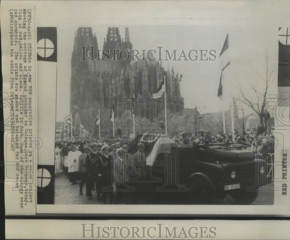 1967 Press Photo Cortage of Konrad Adenauer in Cologne, West Germany - noa09389- Historic Images