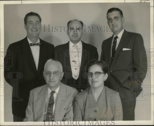 1957 Press Photo Oak Street merchants elected W. G. Adams, president.- Historic Images