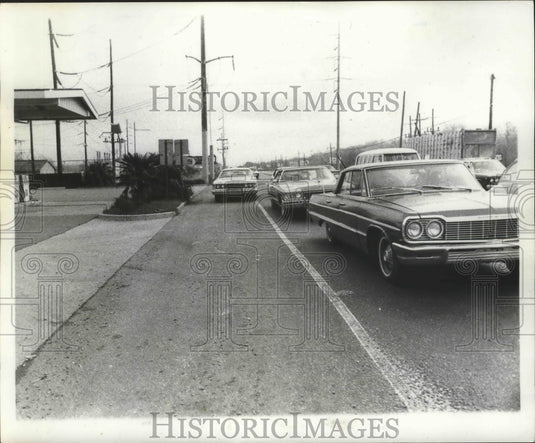 1975 Press Photo Airline Highway looking East at David Drive intersection