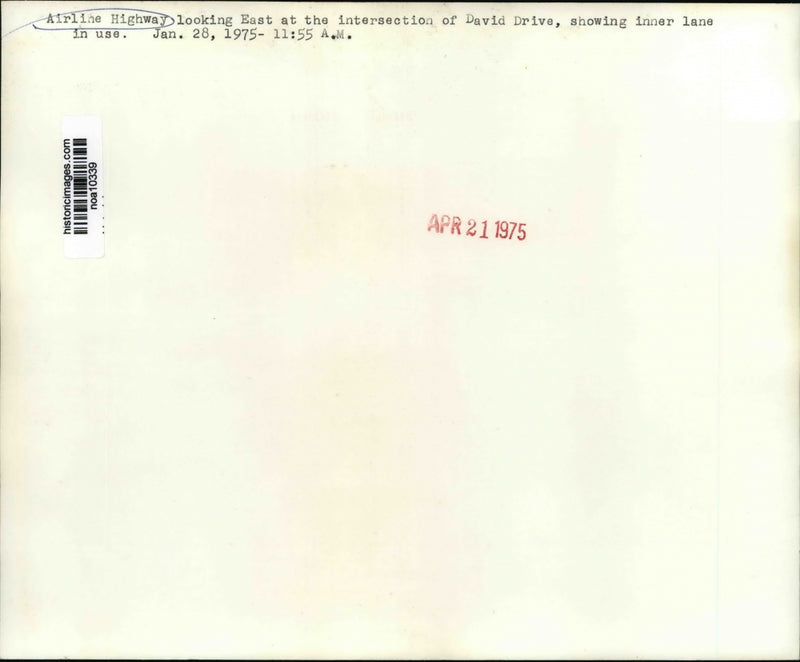 Load image into Gallery viewer, 1975 Press Photo Airline Highway looking East at David Drive intersection
