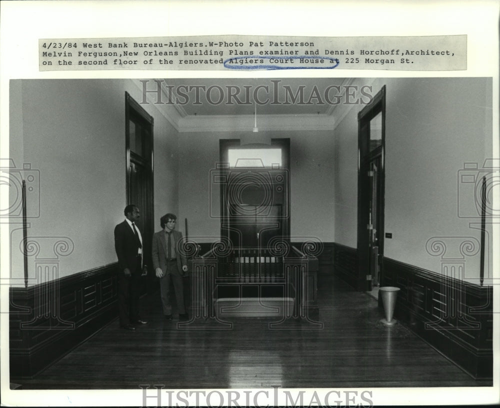 1984 Press Photo New Orleans - M. Ferguson &amp; D. Horchoff at Algiers Courthouse