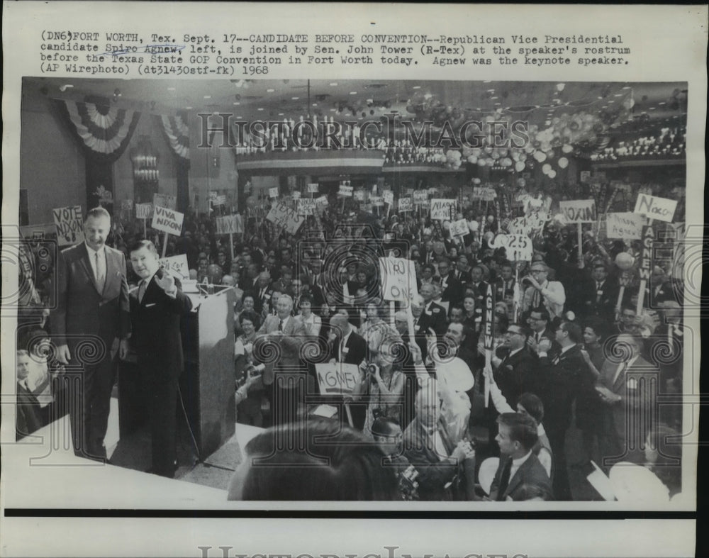 1968 Press Photo Republican Vice Presidential Candidate Spiro Agnew,- Historic Images