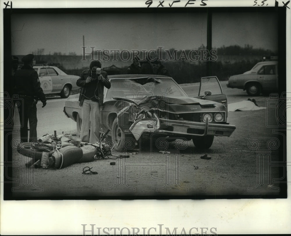 1979 Press Photo Cyclist killed in head-on crash, New Orleans - noa12270