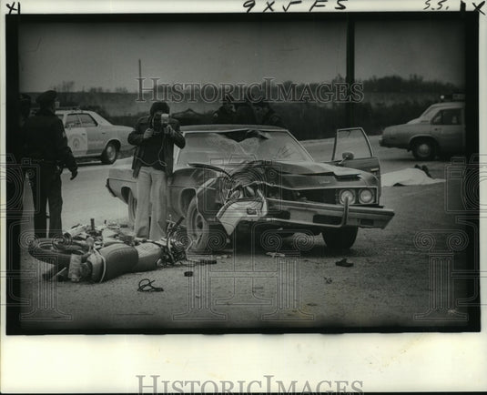 1979 Press Photo Cyclist killed in head-on crash, New Orleans - noa12270