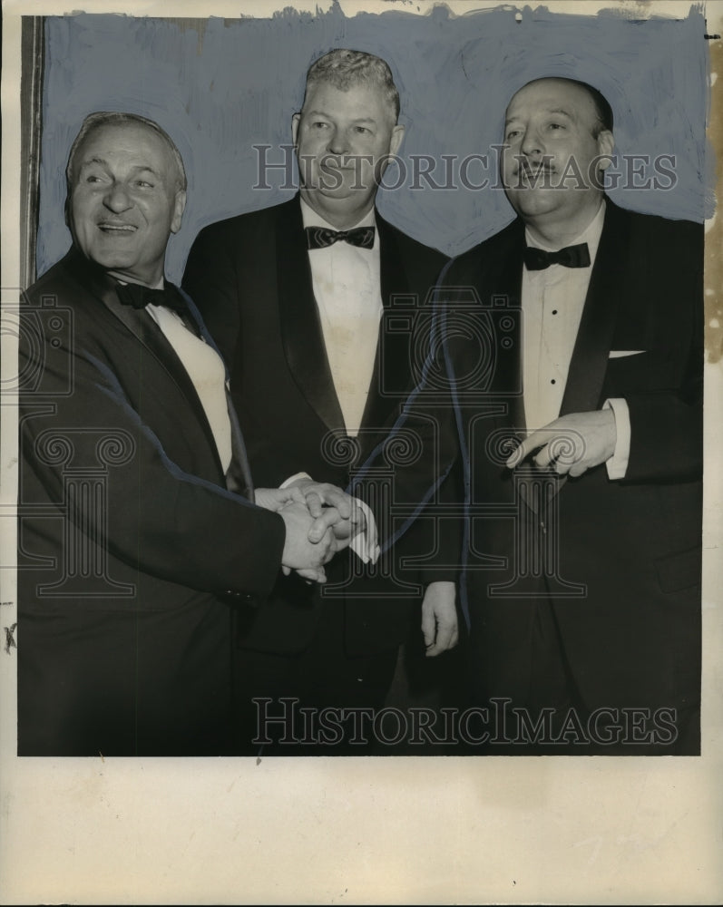 1959 Press Photo Armando Agnini, left, honored at testimonial banquet.- Historic Images