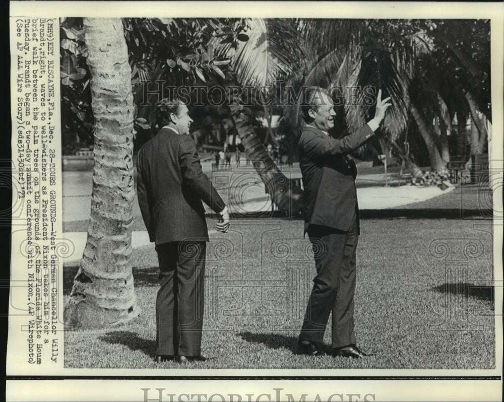 1971 Press Photo West German Chancellor Willy Brandt with President Nixon