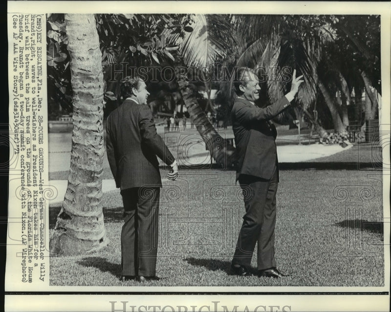 Load image into Gallery viewer, 1971 Press Photo West German Chancellor Willy Brandt with President Nixon
