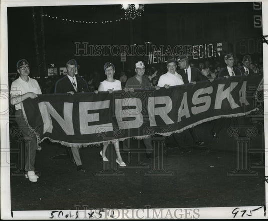 1968 Press Photo American Legion banner hailing home state of National Commander- Historic Images