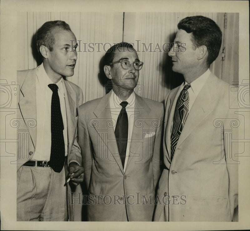 Load image into Gallery viewer, 1951 Press Photo Charles G. Andry &amp; John M. Lachin, Jr. &amp; Geo M. Leake
