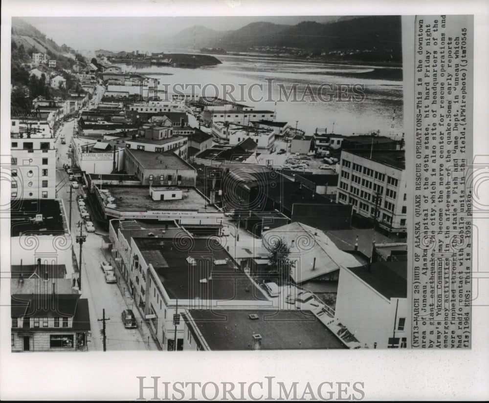 1958 Press Photo Juneau, Alaska - Aerial View of Downtown - noa15788- Historic Images