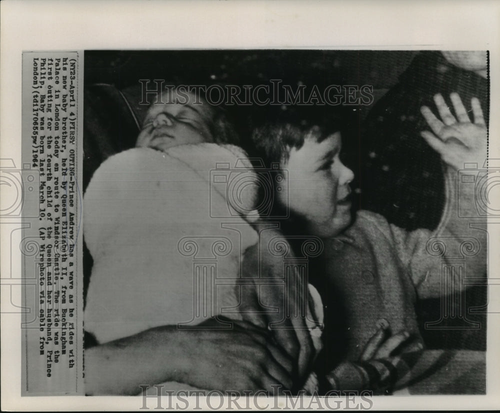 1964 Press Photo Royal Family - Prince Andrew and Baby Brother - noa15926- Historic Images