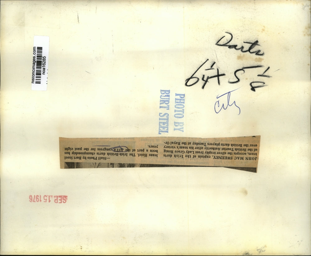 1976 Press Photo John Mac Sweeny captain of Irish Darts team at ASTA congress