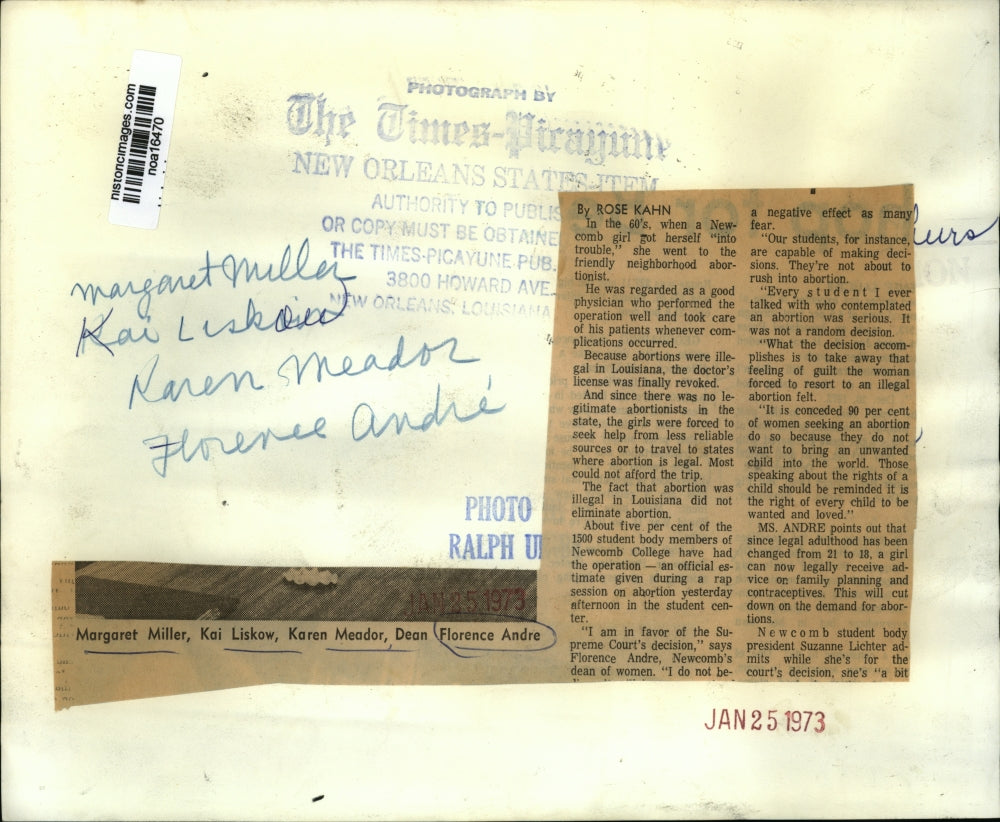 1973 Press Photo Dean Florence Andre, Margaret Miller, Kai Liskow, Karen Meador