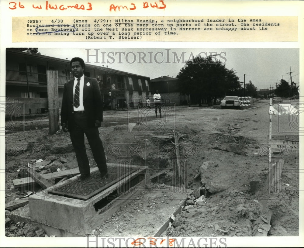 1988 Press Photo Milton Veazie, Ames Boulevard Area Neighborhood Leader- Historic Images