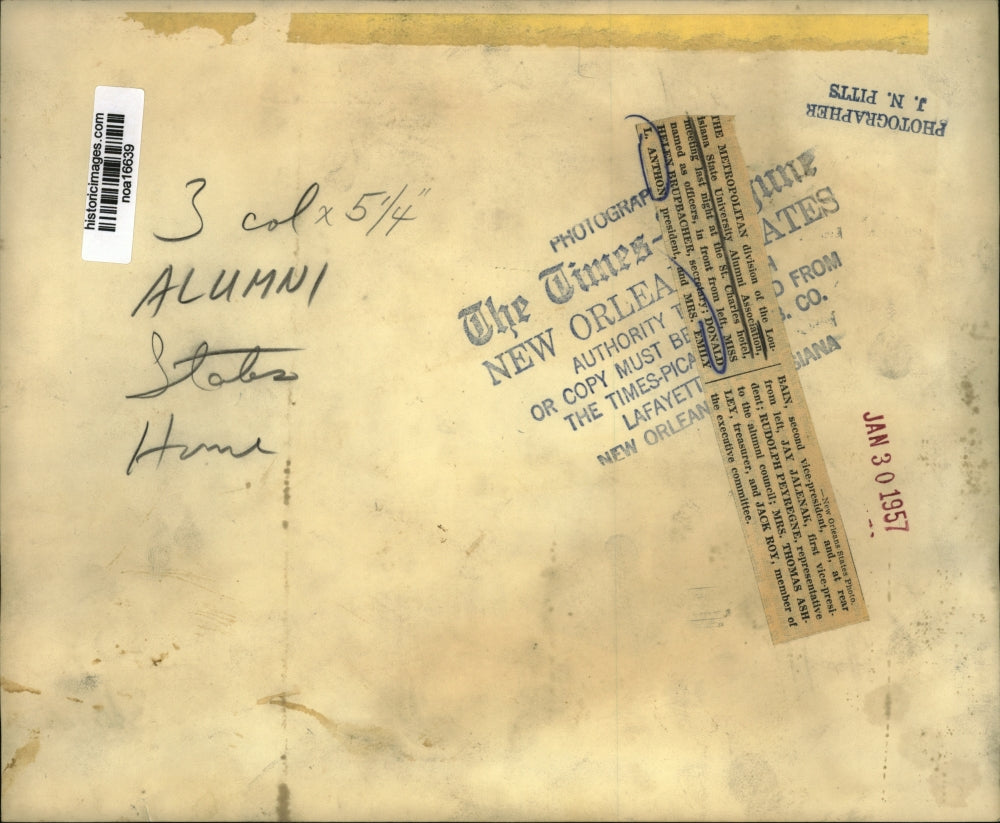 1957 Press Photo Louisiana State University Alumni Association St. Charles Hotel