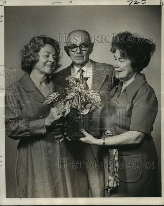 1973 Press Photo Ms. R. Maestri, George Anding, Ms. G. Hotchkiss-Patio Planters