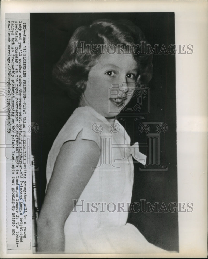 1959 Press Photo Princess Anne at Age Eight at Royal Tournament- Historic Images