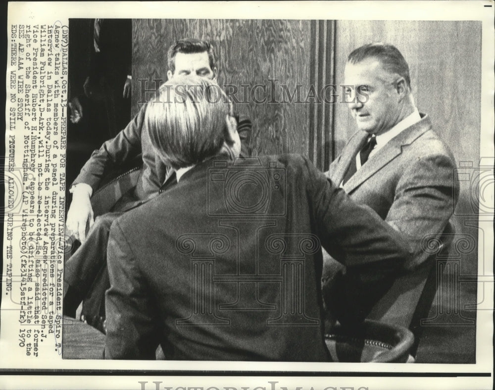 1970 Press Photo Vice President Spiro T. Agnew in Television Interview