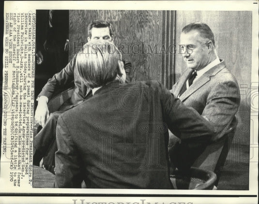 1970 Press Photo Vice President Spiro T. Agnew in Television Interview