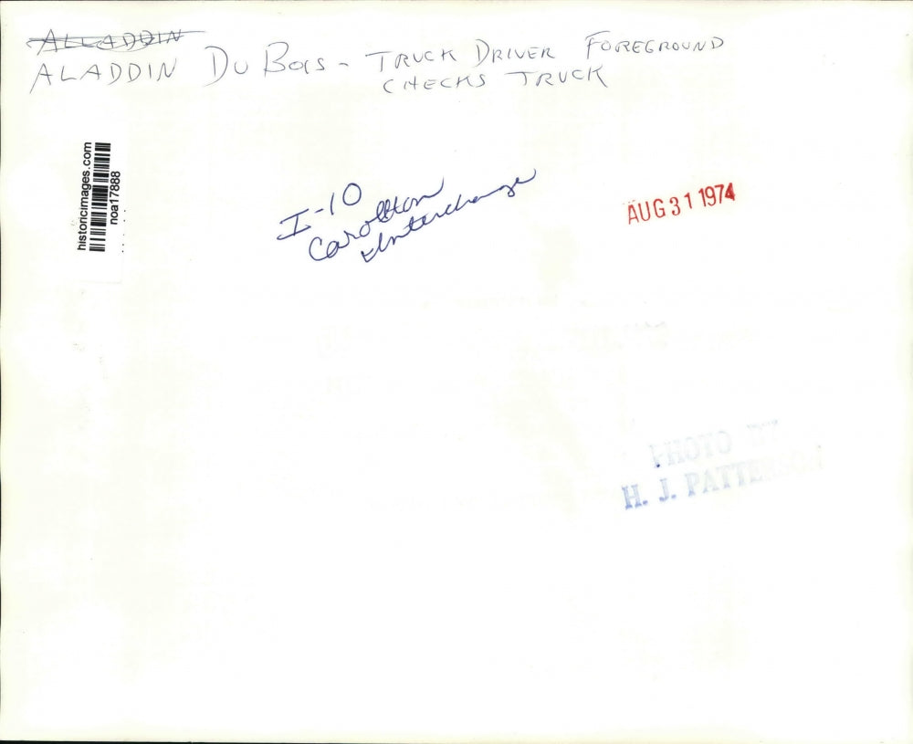 1974 Press Photo Auto Accident - Interstate-10 Wreck Involving Tractor-Trailer