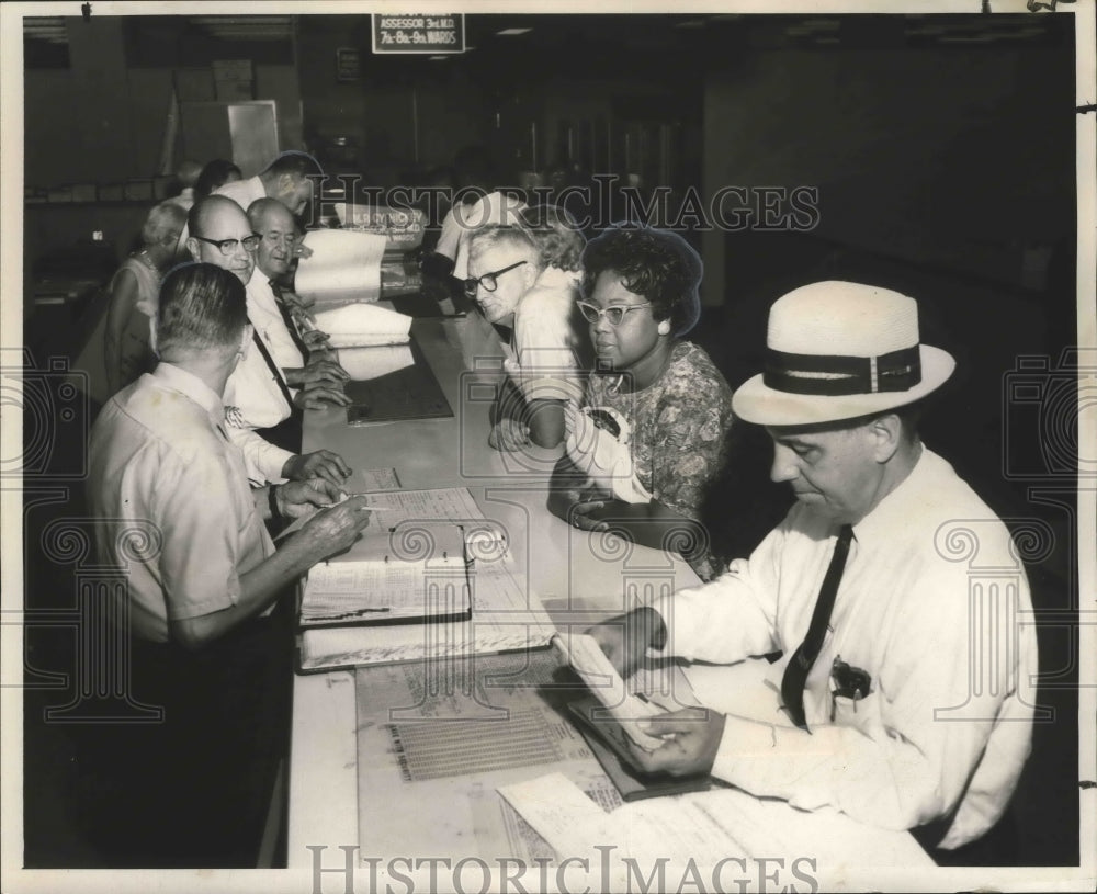 1966 Press Photo Board of Assessors - Tax Assessors with Property Owners- Historic Images