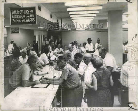 1963 Press Photo New Orleans Tax Assessors' Office - City Hall Office- Historic Images