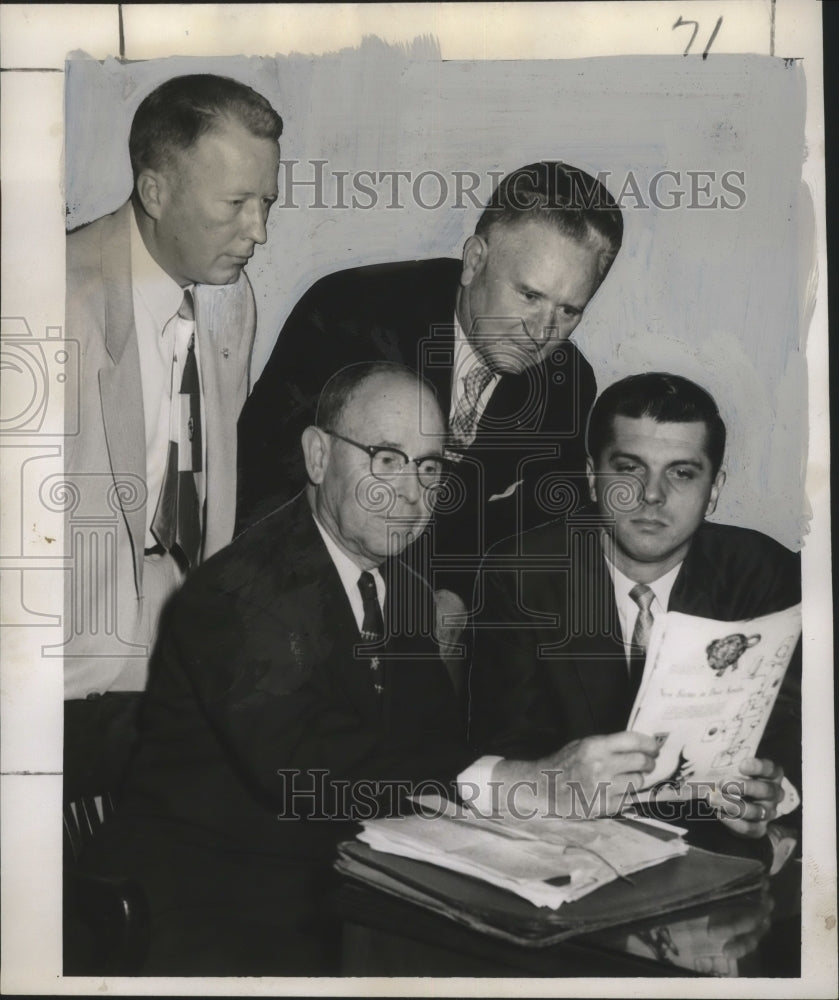 1956 Press Photo Lysle Aschaffenburg, Robert Wall, Louis Sirgo, Raymond Fleming- Historic Images