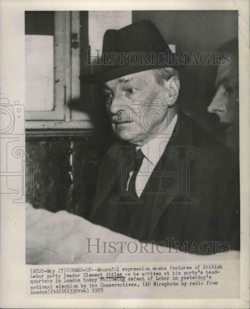 1955 Press Photo Clement Attlee, British Labor Party Leader- Historic Images