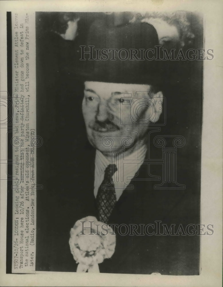 1951 Press Photo Transport House - British Prime Minister Clement Attlee- Historic Images