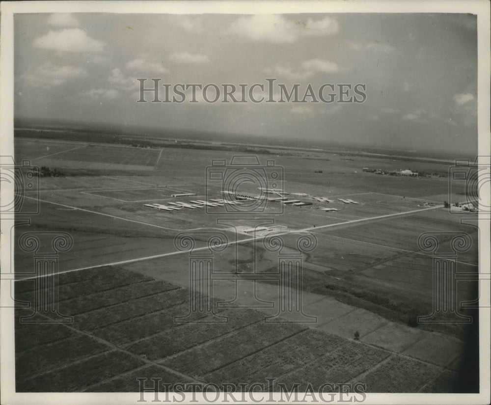 1956 Press Photo Prisons - Aerial View New Prison Group Angola State Prison- Historic Images