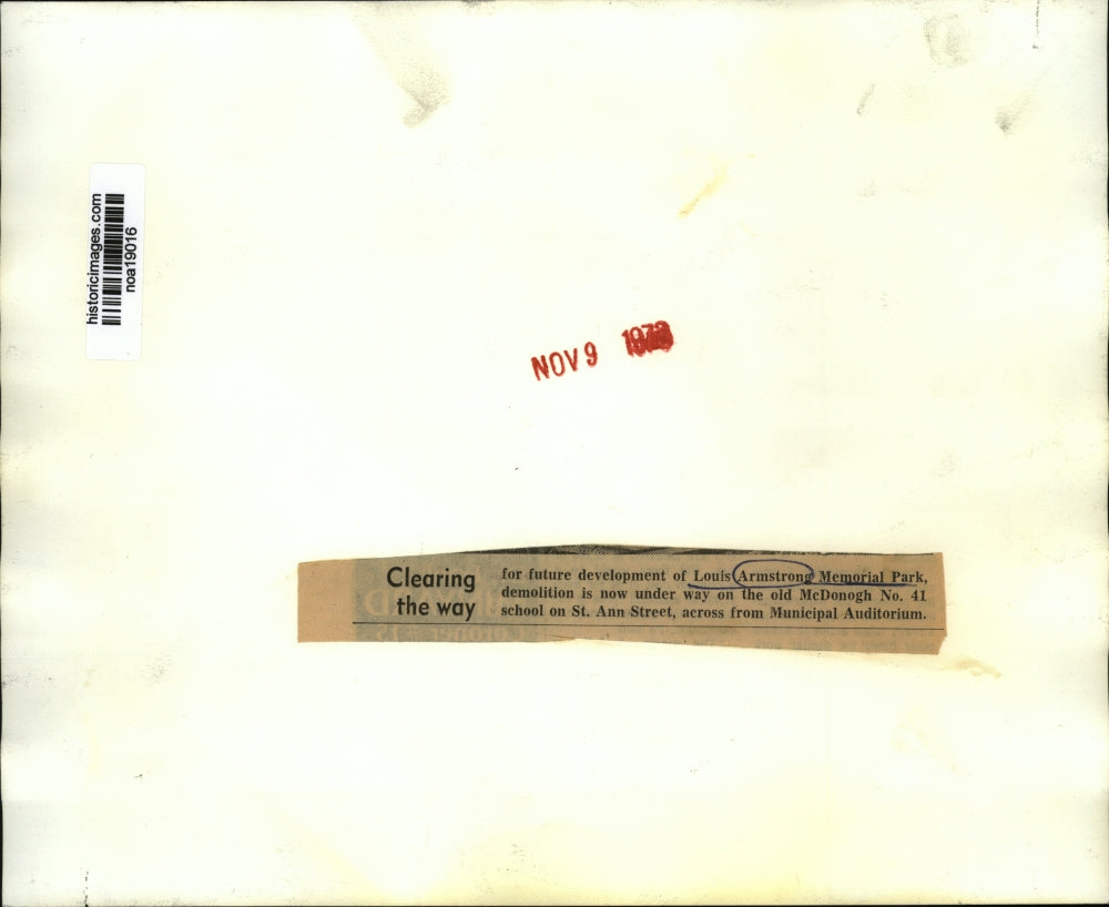 1972 Press Photo Louis Armstrong Park - Demolition Before Park Construction