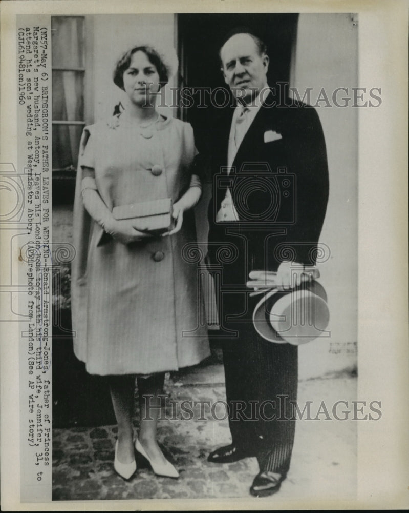 1960 Press Photo Ronald Armstrong-Jones With Third Wife Jenifer Unite, London- Historic Images