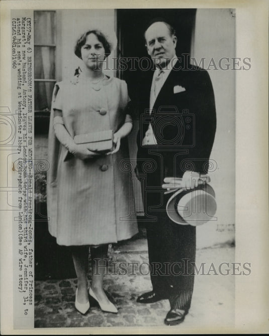 1960 Press Photo Ronald Armstrong-Jones With Third Wife Jenifer Unite, London- Historic Images