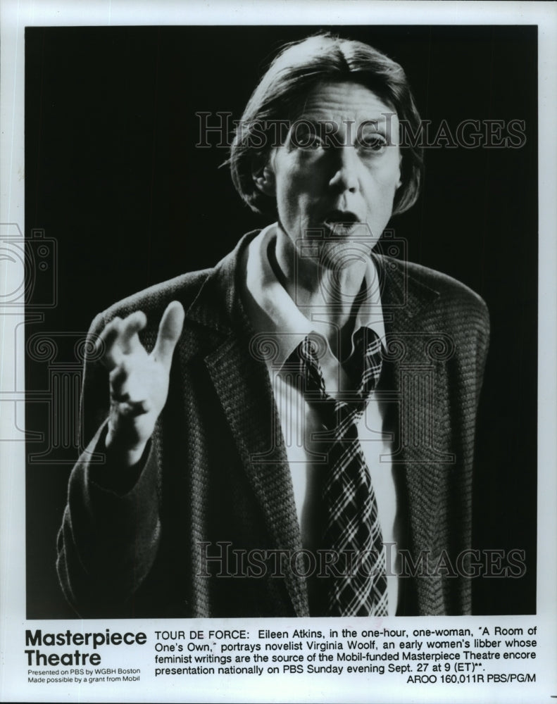 1992 Press Photo Eileen Atkins in A Room of One&#39;s Own on Masterpiece Theatre- Historic Images