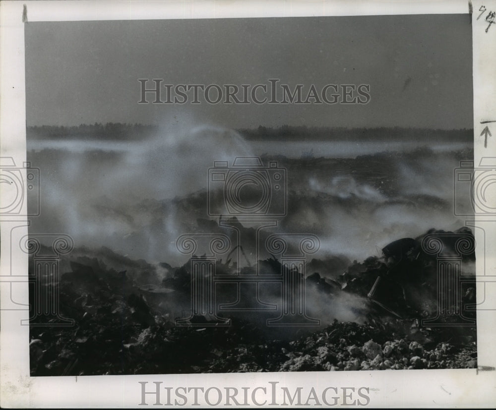 1950 Press Photo Smoldering Fires at Audubon Dump - noa23048- Historic Images