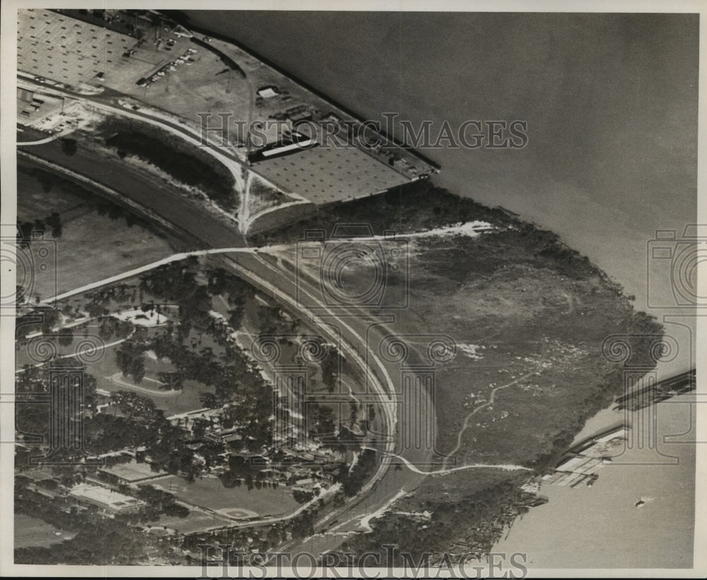 1967 Press Photo Aerial View of Audubon Park Batture, New Orleans - noa23360- Historic Images