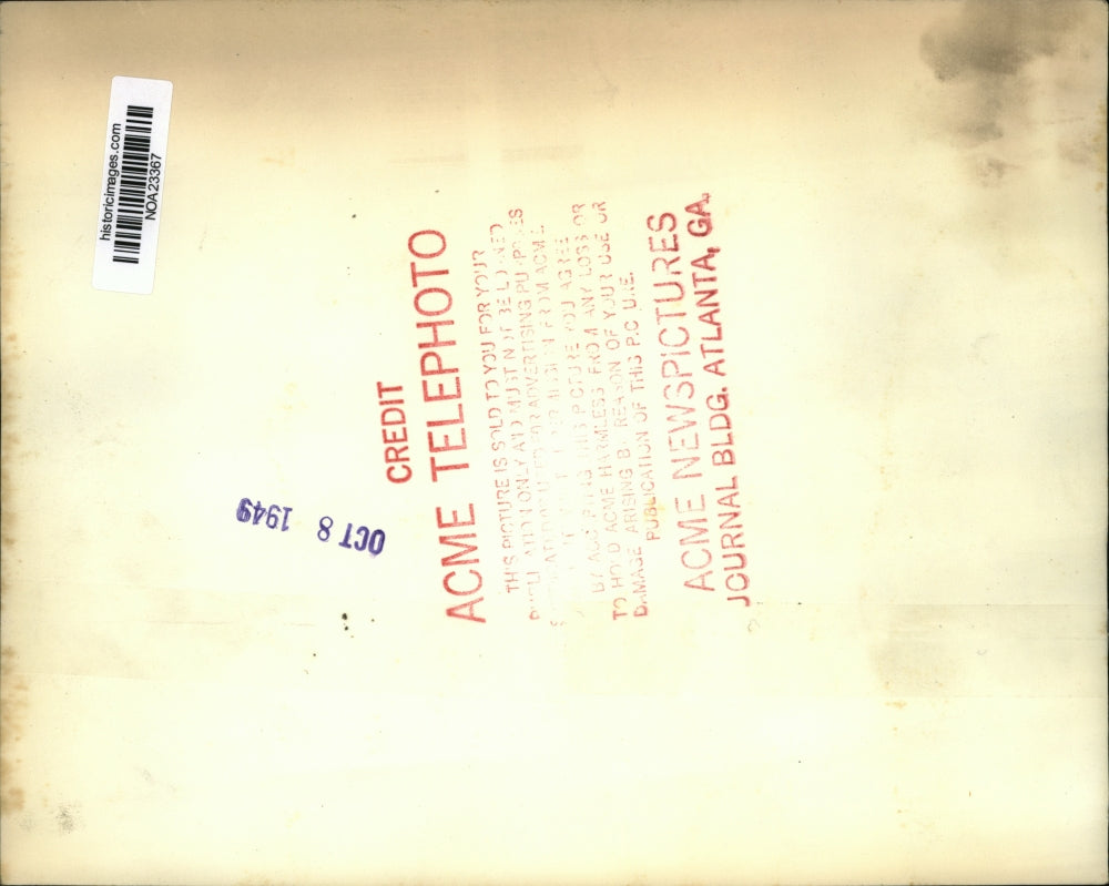 1949 Press Photo Louis Johnson Speaks at North Atlantic Pact Defense Committee