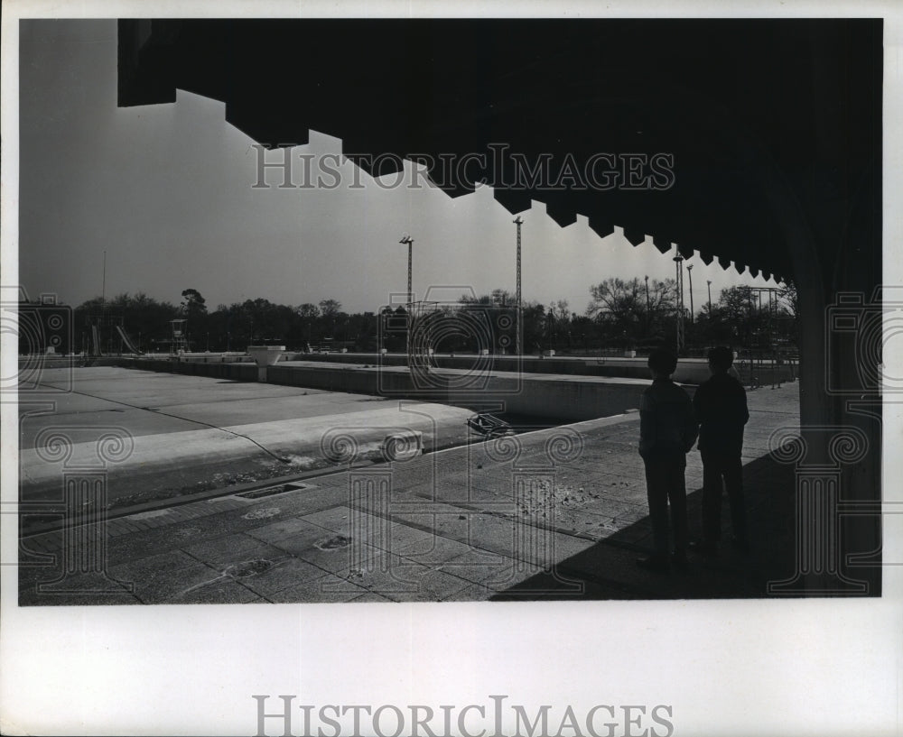 1969 Press Photo Audubon Park Swimming Pool - Drained Pool, New Orleans