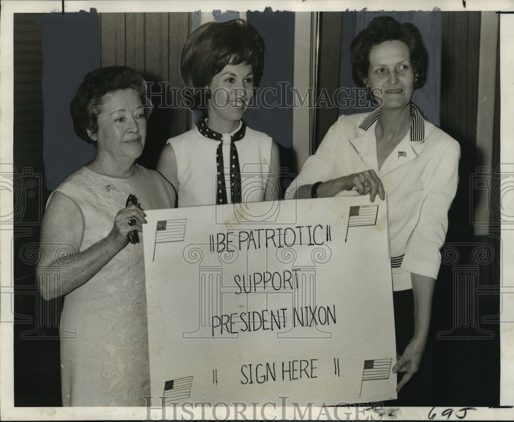 1970 Press Photo Nixon&#39;s Southeast Asia Policy Supporters, New Orleans